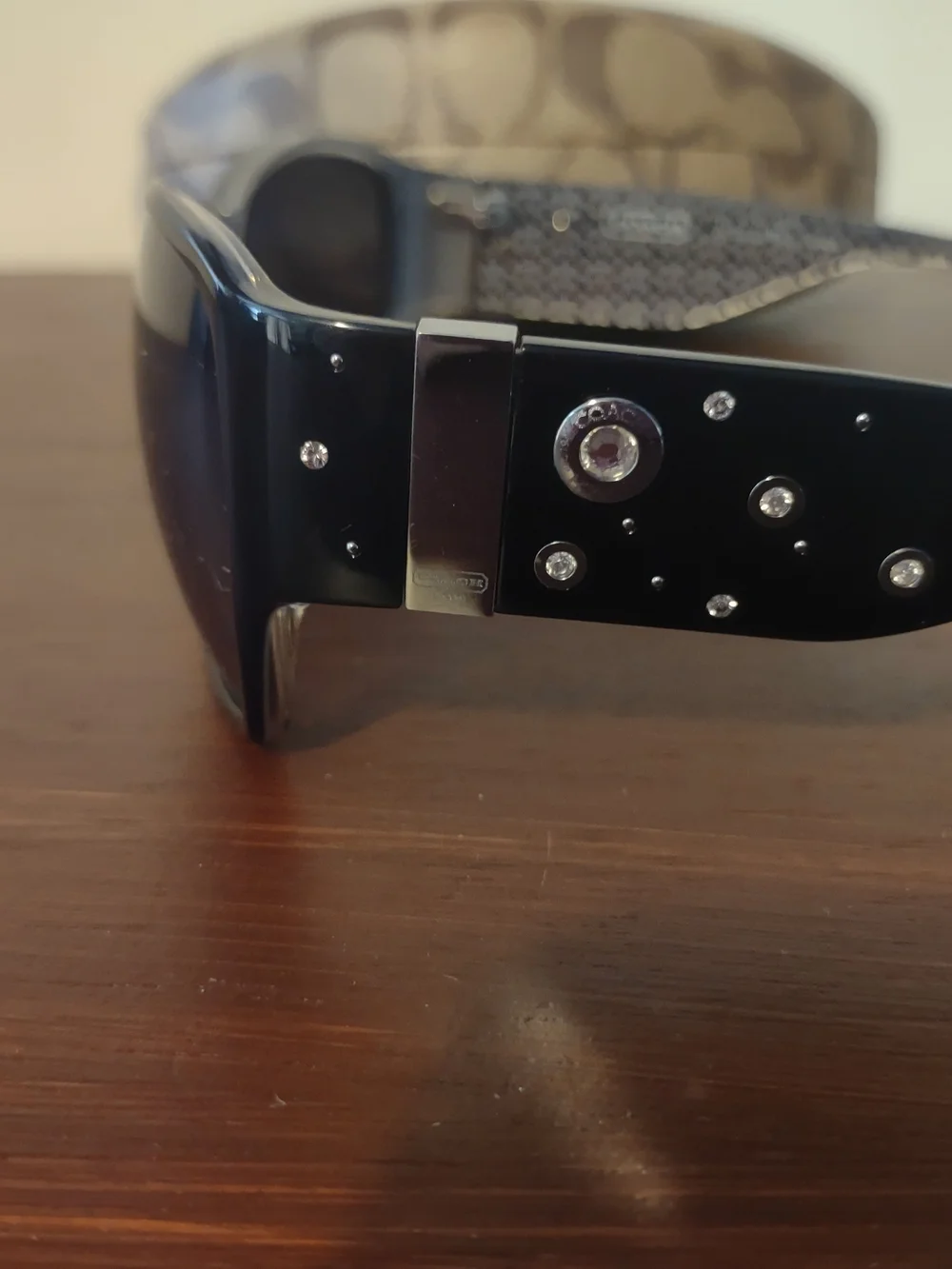 Coach Black Frame Sunglasses with Dark Smoke Lenses